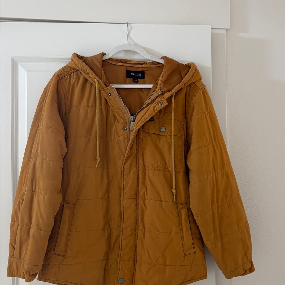Brixton Rust Brown Quilted Hooded Puffer Jacket